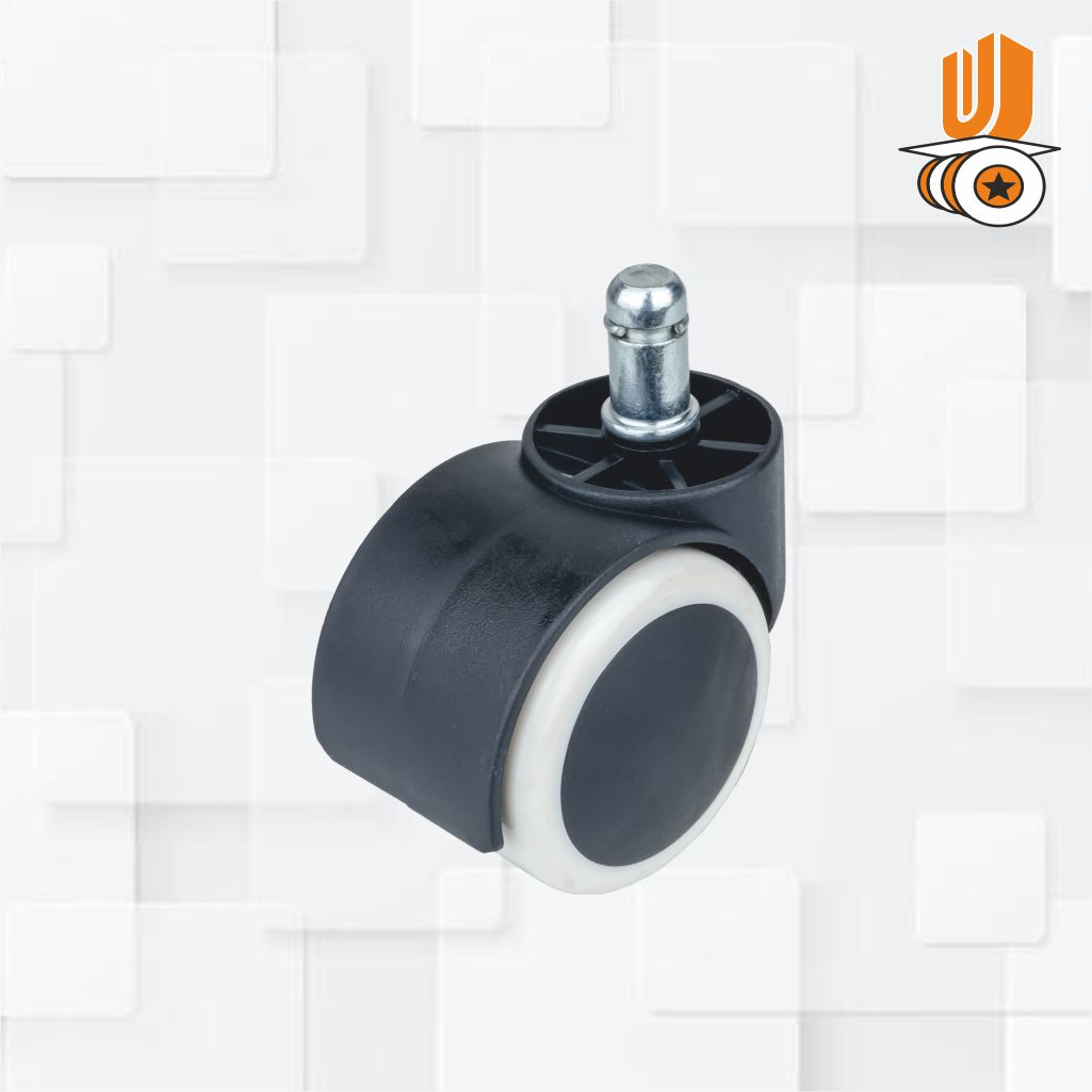 Twin Wheel Office Chair Caster Wheel 50mm Pin Type Pvc Pu(pack Of 1 Set Of 5 Piece)