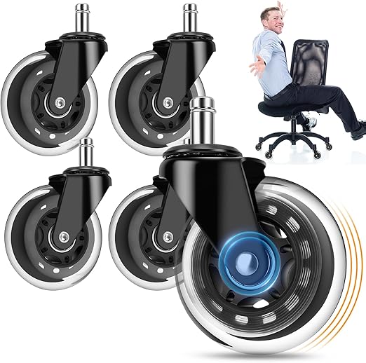 75mm Single Wheel  Polyurathane Office Chair Caster Wheel Pin Type(pack Of 1 Set Of 5 Piece)