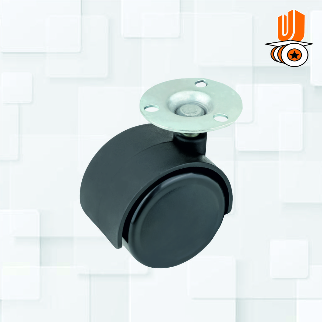 Twin Wheel Castor Plate Type 38 Mm Non Break(pack Of 1 Set Of 4 Piece)