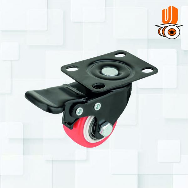 Single Wheel Pvc Pu Caster Wheel With Bearing With Break 40mm(pack Of 1 Set Of 4 Piece)