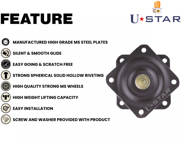 Turntable Rotating Bearing Swivel Plate 360 Degree Plate 100mmx100mm (pack Of 1 Piece)