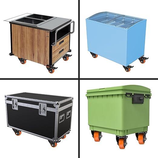 Heavy Duty Orange Pvc 75mm Caster Wheels Swivel With Break(pack Of 1set Of 4 Piece)