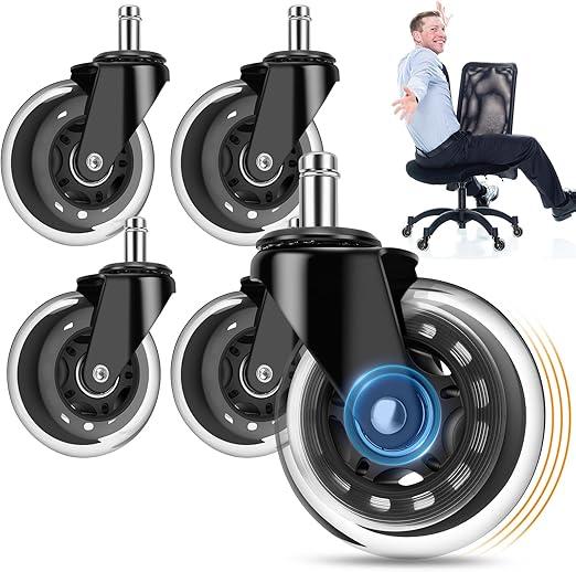 75mm Single Wheel  Polyurathane Office Chair Caster Wheel Pin Type(pack Of 1 Set Of 5 Piece)