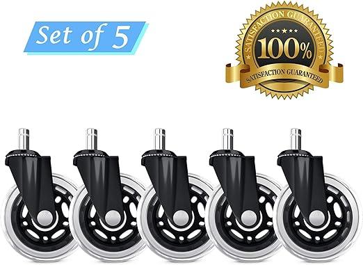 75mm Single Wheel  Polyurathane Office Chair Caster Wheel Pin Type(pack Of 1 Set Of 5 Piece)