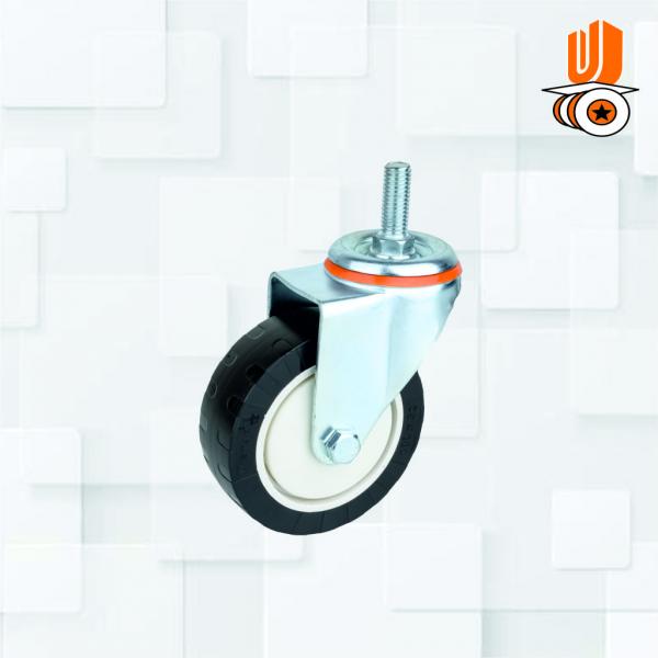 Heavy Duty 100mm Black Pu Caster Wheel M12 Thread  Swivel Non Break(pack Of 1 Set Of 4 Piece)