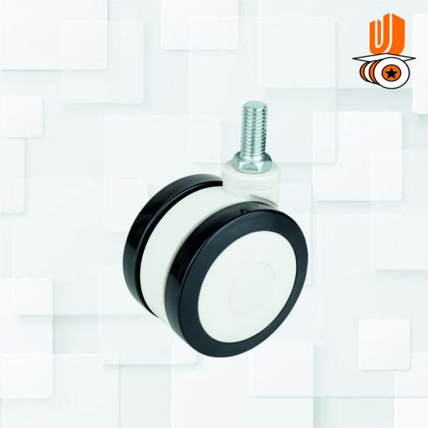 Twin Wheel 75mm Abs Pu Caster Wheels Non Break