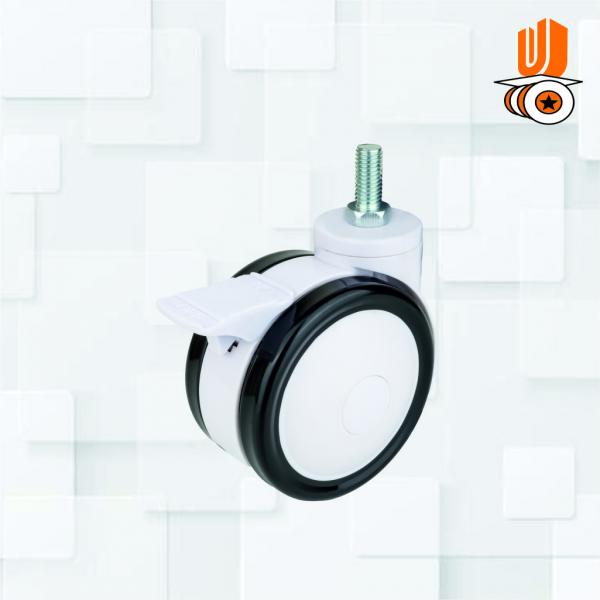 Twin Wheel 100mm Abs Pu Caster Wheels With Break(pack Of 1 Set Of 4 Piece)