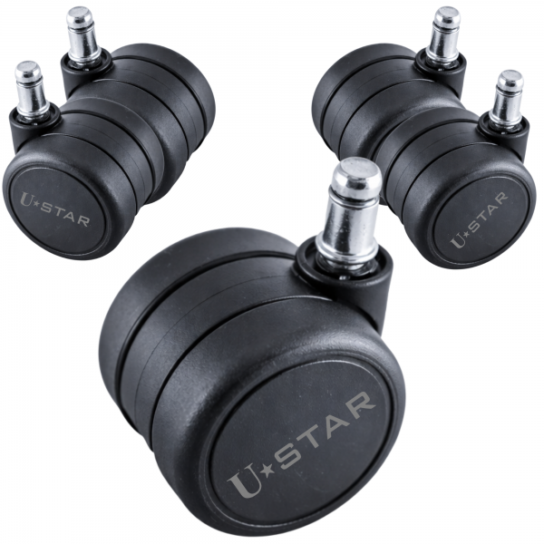 Twin Wheel White Office Chair Caster Wheel 55mmpin Type(pack Of 1 Set Of 5 Piece)