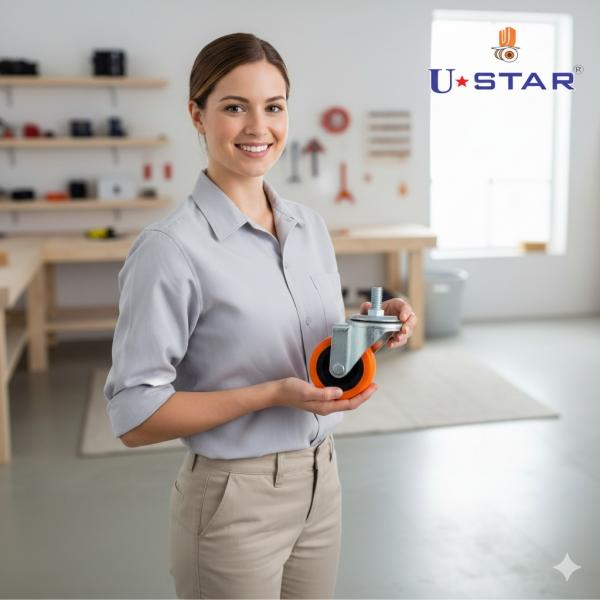 Single Wheel Puff Castor Thread Pu(pack Of 1 Set Of 4 Piece)