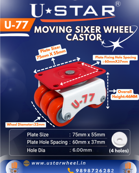 Revolving Sixer Wheel Castor Pack Of 1 Set Of 4 Piece