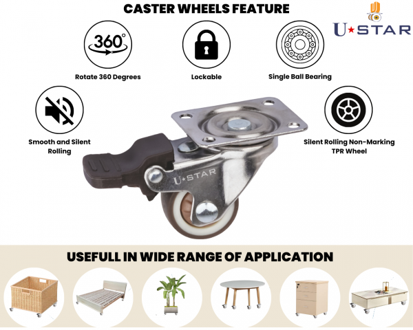 Single Wheel TPR  Puff  Wheel Castor With Break