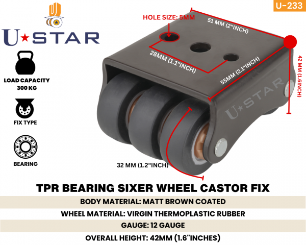 TPR Bearing  Sixer Wheel Castor Fix