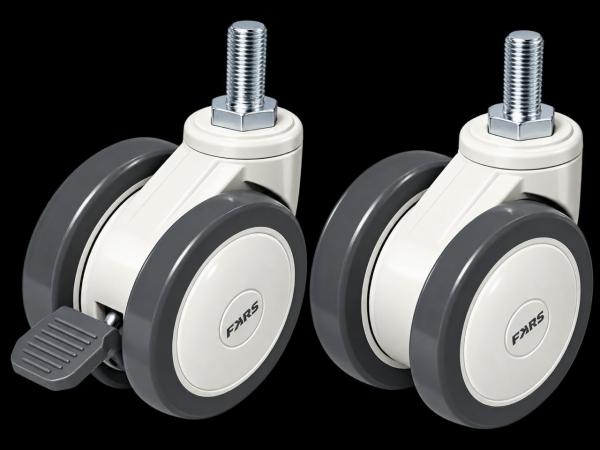 TWIN WHEEL MEDICAL CASTOR WHEEL 100MM SIZE PACK OF 1 SET OF 4 PIECE 2 BREAK AND 2 NON BREAK